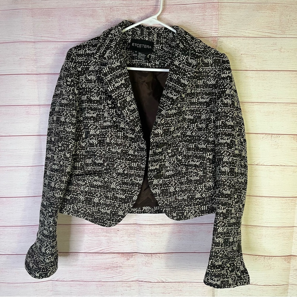 Etcetera Metallic Gold‎ 2 Button Closure Blazer Size 4